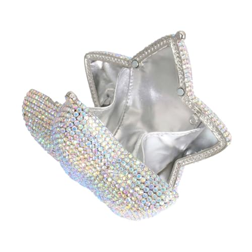 Image of Women Rhinestone Star Shape Clutch Purse Unique Crystal Evening Bag Luxury Chain Handbag for Wedding Cocktail Party | Rhinestone
