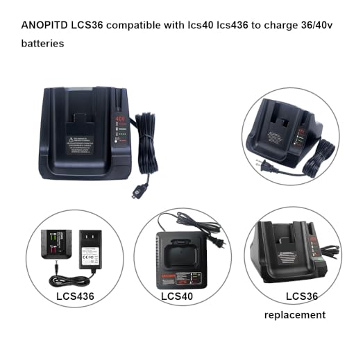 Image of 36v 40V MAX Battery Fast Charger LCS40 LCS36 Replace Black and Decker 36V 40V Lithium Battery Charger to Charge LBXR36 LST540 LBX2040 LCS1240 LBX1540 (no Battery)