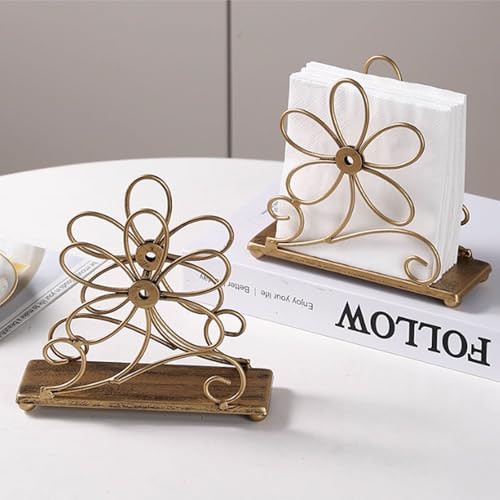 Porte-serviettes en papier fer forgé fleur distributeur bureau - 6