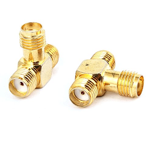 uxcell 2pcs Conector Coaxial SMA Hembra a 2 SMA Hembra miniatura 1