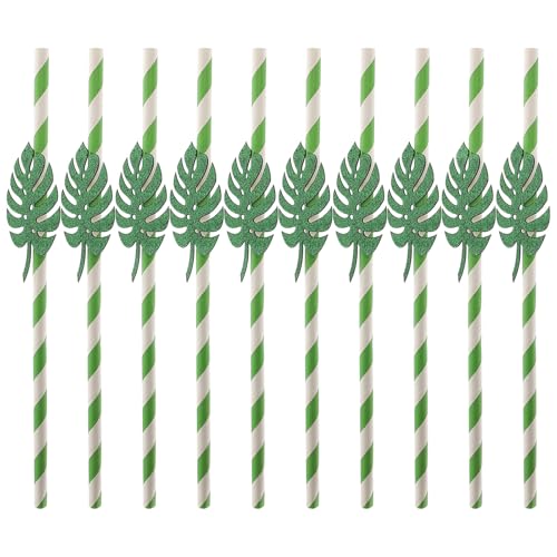 Pitillos de papel con diseño tropical hoja 10 unidades miniatura 1