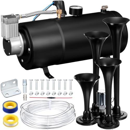 Snapklik.co : BANHAO Truck Air Horn 4 Trupet Train Horns Kit For Truck 180DB Super Loud Air