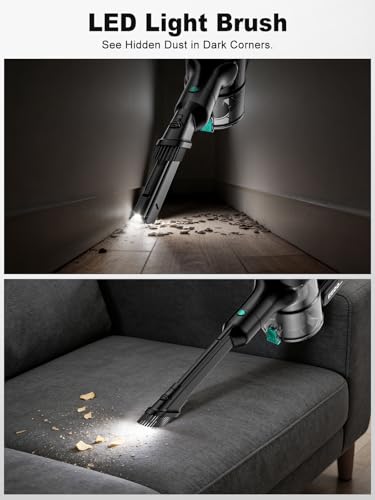Image of Cordless Vacuum Cleaner, 58KPa /60Mins 10 in 1 Self-Standing Stick Vacuum