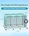 SHAPON Pool Storage Bin XX-Large, Nylon Mesh Pool Float Storage Organizer for Noodles, Goggles, Floats & Balls, Outdoor Pool Toy Storage with Rolling Cart for Swimming Equipments, Cyan