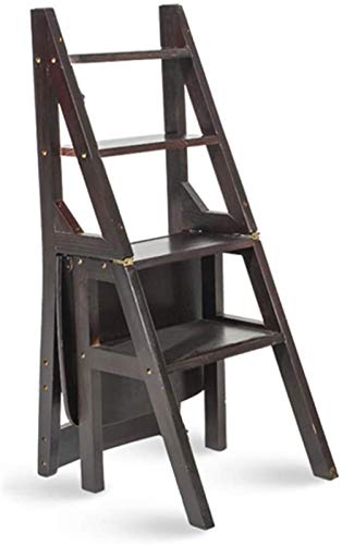 Escabeau en bois transformable DASHADAO chaise à dossier 4 marches
