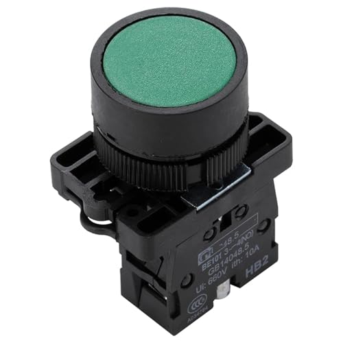 Pulsador XB2-EA de 22 mm con retorno automatico y contacto NO para arranque de motor 6