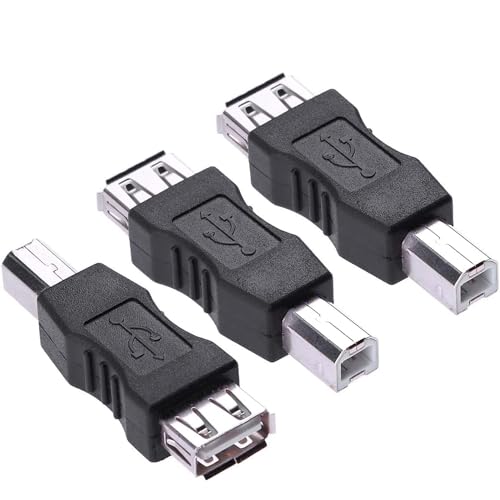 Greluma 3 STK USB 2.0 A-Buchse auf USB B-Drucker-Stecker-Adapter-Konverter