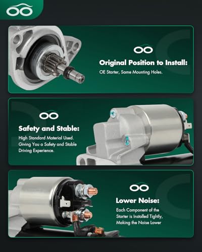 Image of SCITOO Starter Motor fit for Volkswagen for Corrado 2.8L 1992-1995,for Volkswagen for EuroVan 2.4L 1993-1997,for Volkswagen for EuroVan 2.5L 1992-1996 Replacement Starter 17030