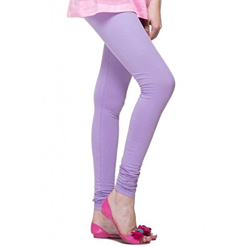 ladyline 4-Way Stretch Cotton Plain Leggings Churidar Long Yoga Pants Lavander