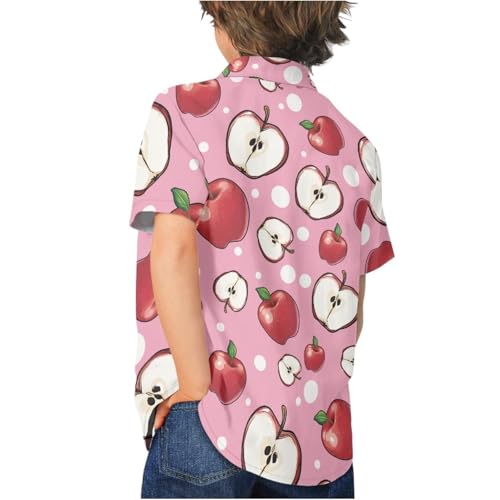 Boys Girls Casual Button Down Dress Shirts Cute Hawaiian Short Sleeve Summer Beach Shirt4