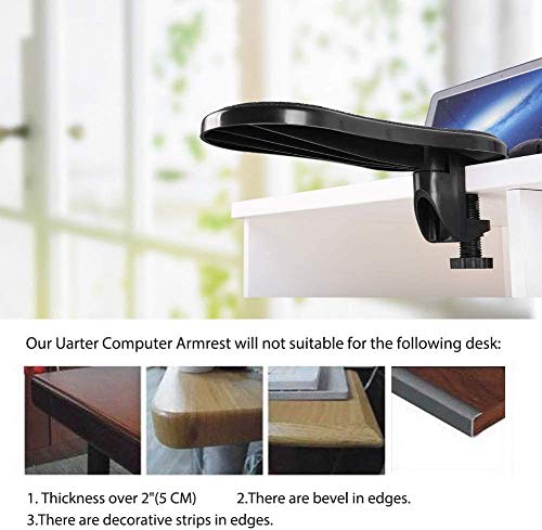 Image of Arm Wrist Rest Support Armrest Desk Extender-PC Computer Laptop Desk Extender Table Pad Support Health Care Hand Support Adjustable Attachable Home Office Comfortable Use (2 Piece)