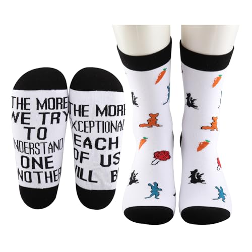 MBMSO Fox and Rabbit Cartoon Gifts 2 Pairs Cartoon Anime Socks for Judy & Nick Fans Gift Novelty Fox Sock Movie Lover Gift