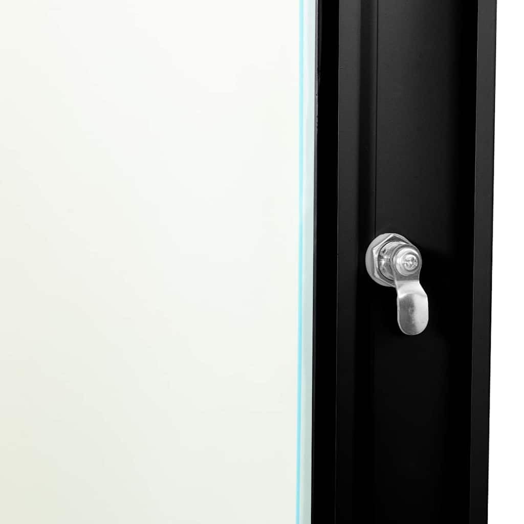 Armadio di rete da parete, 60 x 35 x 28 cm, armadio server in acciaio con anta in vetro, per ufficio e infrastrutture IT, nero