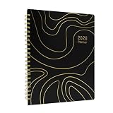 Sonjade Planner 2026 Daily & Weekly & Monthly, Spiral Bound, Academic Schedule Planners, Work Business Life Goal Calendar Planner, Appointment Book, Organiser Notebook, Black with Gold Design, 9 x 11.6 Inch, Black