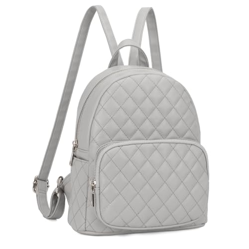 Image of Quilted Small Backpack for Women PU Leather Casual Handbag Daypack Purse | Stylish Quilted Design, water-resistant premium PU leather, matches all daily outfits, lightweight for everyday carry