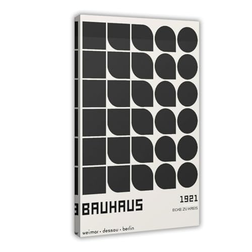 Toile abstraite géométrique Bauhaus pour habiller un grand mur vide