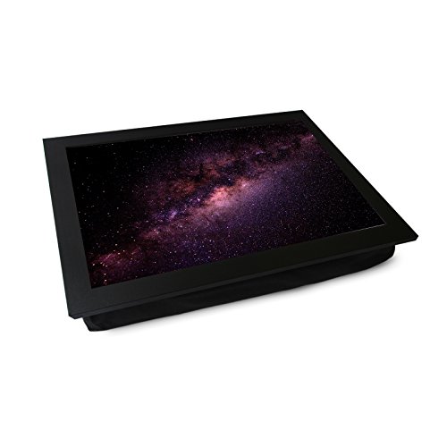 Portable Lap Desk Tray (Milkyway Galaxy Space) Handmade Wooden Frame, Beanbag Cushioned Bottom | Computers, Laptops, Meals, Food | L0057 Black