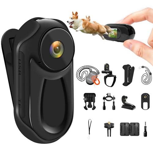 Chujianxi Mini Action Cam 1080P,Thumb Body Cam con Display da 0,85 Pollici,Portatile...