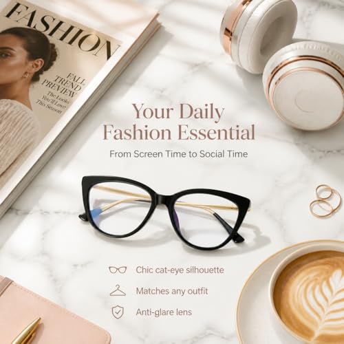 Image of Cyxus Cat Eye Blue Light Glasses for Women Reduce Eye Strain 8144 | Eye Protection,UV Protection,Ideal for Office Work Daily Wear