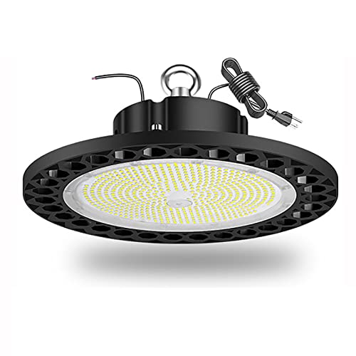 XIMULIZI LED Garage Light Warehouse High Bay Light 150W 1-10V Dimmable Industrial Lighting Ceiling Light Ultra Bright Spotlight for Home Commercial Workshop Factory,Warm White