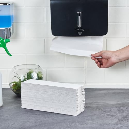 Image of Restaurantware-C Fold Paper Towels 2,400 Embossed 11.5 x 3.3 Inch Commercial Paper Towels Multifold Hand Towel 1 Ply Dispensers Sold Separately White Towel With Full-Dot Embossing