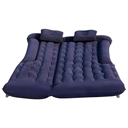 Air Mattress SUV Car Bed Set Home Air Mattress Portable Inflatable Mattress Camping Outdoor Flocking Surface（Blue）