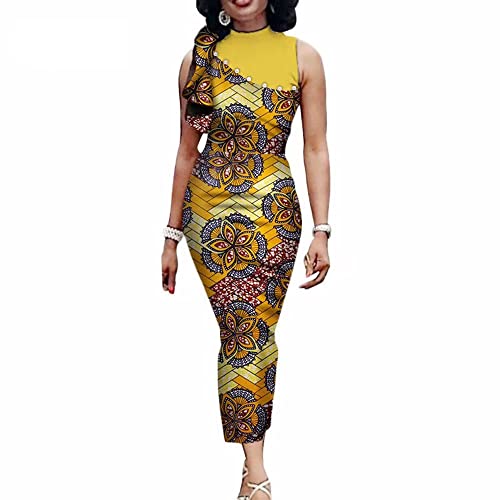 Amazon.com: XIAOHUAGUA African Dresses for Women Sleeveless Patchwork  Pearls Long Bodycon Elegant Dress : Clothing, Shoes & Jewelry
