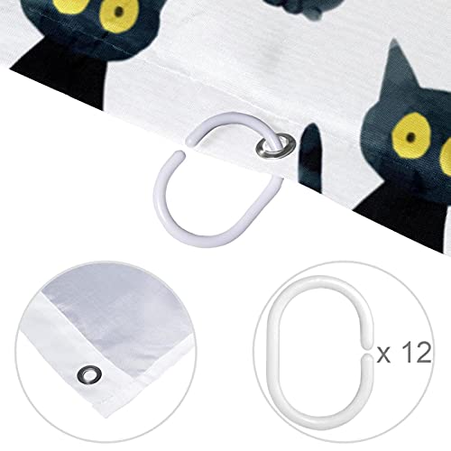 Rideau de douche imperméable lavable avec 12 crochets