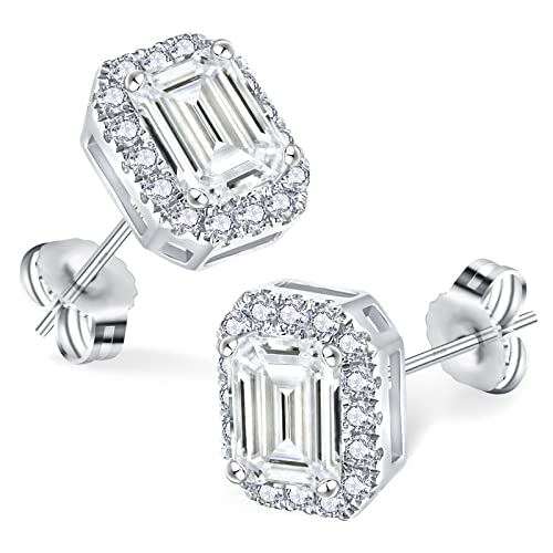 Round-Emerald Cut Moissanite Earring For Women Exquisite Earring Jewelry Gift