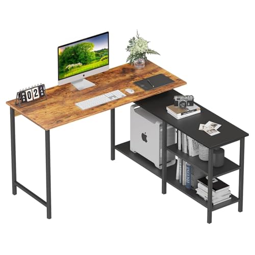 TEKAVO Computer Office Table Desk for Home Office Use L-Shape Multipurpose Engineered Wood Finish Writing Study Industrial Executive Computer Laptop Desk Table Rustic Brown & Black | DIY (120x50x76cm) TEKAVO Computer Office Table Desk for Home Office Use L-Shape Multipurpose Engineered Wood Finish Writing Study Industrial Executive Computer Laptop Desk Table Rustic Brown & Black | DIY (120x50x76cm)