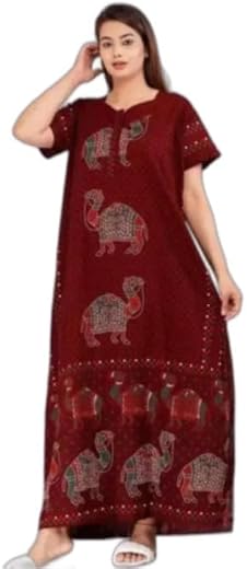 Women’s Satin Nighty, Relaxed Maxi Fit, Elegant Design for Comfortable Sleep and Lounging for The Size of - (XS) Multicolour
