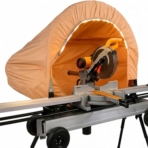 Miter Saw Dust Collection Hood with Light and Cover