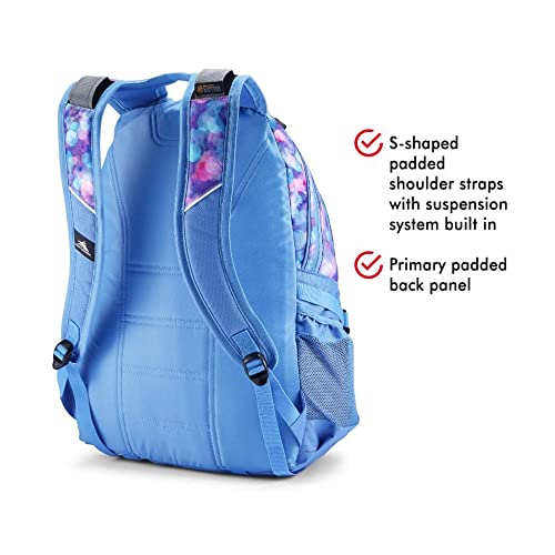 Image of High Sierra Loop Backpack, Travel, or Work Bookbag with tablet sleeve, One Size, Shine Blue /Lapis