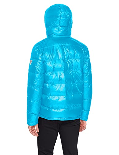 Image of GUESS Men's Mid-weight Puffer Jacket With Removable Hood