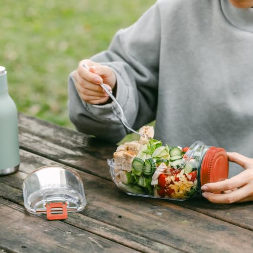 Image of Prepara The Original Salad Pod, 4.5 Cups, Orange | BPA-Free, Ideal for Meal Prep & Salads, 4.5-Cup Pod with 2.5 oz Dressing Capsule