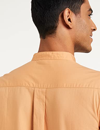 Image of Amazon Brand - Symbol Men's Solid Cotton Shirt | Chinese Collar | Casual | Plain | Full Sleeve | Summer-Regular Fit (Available in Plus Sizes)