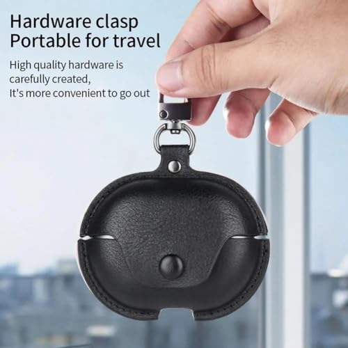 Image of Leather Business Case Cover for OnePlus Nord Buds 3 | Nord Buds 3 Pro | OnePlus Buds Pro 3 (Leather Black)