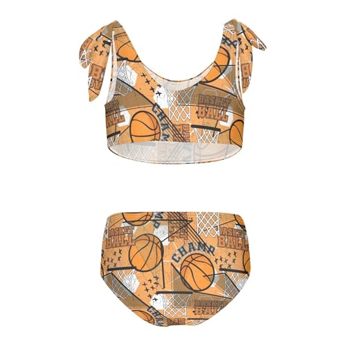 Wusikd Sport Basketball Girls Swimsuits Two Piece Swimwear Bikini Set for for Girls Size 11-12T2