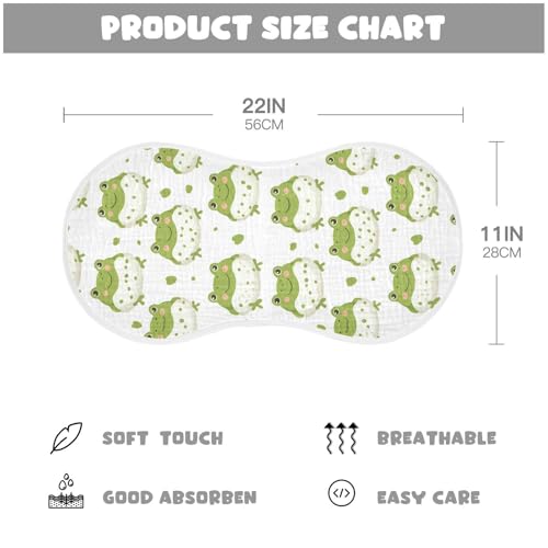 vvfelixl Light Green Cute Frog Burp Cloths for Baby Boy Girls Baby Washcloths Burp Rags 1 Pack2