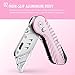 FantastiCAR Folding Utility Knife, Sturdy Metal Box Cutter with Extra 5 Blades, Quick Blade Change, Anti-slip Safety Lock, and Preminium Gift Packaging, for Cardboard Opener, Paper Cutter (Pink)