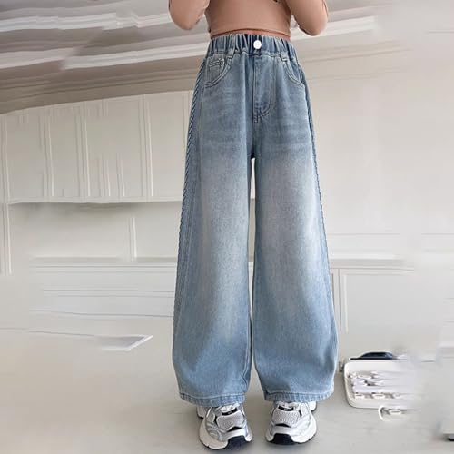 Teen Girls Baggy Jeans Wide Leg High Waist Vintage Denim Pants Kids Fall Casual Flare Denim Trousers with Pockets2