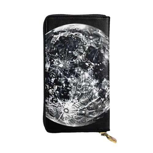 Moon Wallet For Women Men Clutch Rfid Blocking Leather Wallets Large Capacity Purse Credit Card Holder Money Case With Zipper Phone Holder Long Travel Purse