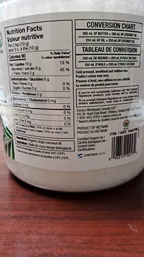 Kirkland Signature Organic Virgin Coconut Oil Cold Pressed Unrefined, 84 Fl Oz #TOP3