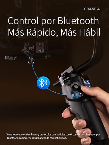 Ficha técnica ZHIYUN Crane 4 Estabilizador Gimbal para cámara DSLR y sin Espejo estabilizador de 3 Ejes con trípode Bolsillo lámpara de vídeo para Nikon Canon Sony Panasonic Fujifilm - Fernando Cortés