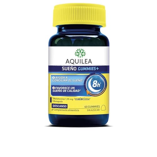 AQUILEA | Sueño Gummies 60 gominolas | Melatonina + Melotime™ | Descanso y Sueño de calidad | Sin azúcar