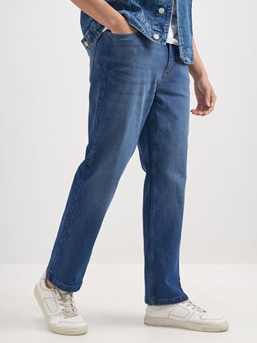 Image of Highlander Men's Straight Relaxed Fit Jeans | Stretchable | Everyday Comfort & Style| Jeans for Man|Premium Cotton Blend