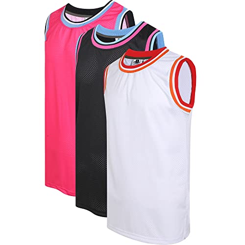 D DEHANER Pack of 3 Blank Basketball Jersey for Men