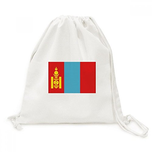 Drapeau National Mongolie sac à cordon en toile pour voyage Asie