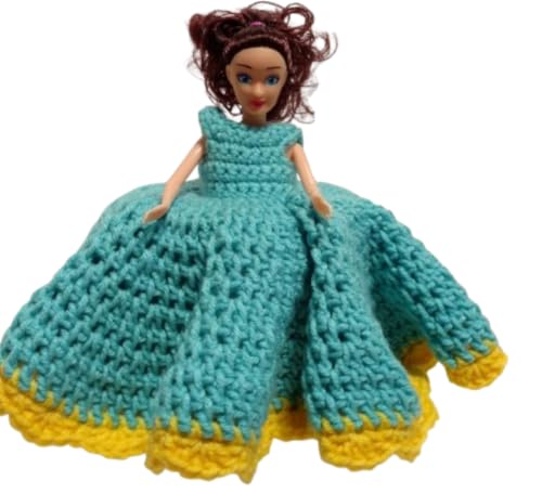 Toilet Paper Cover Doll Blue Yellow Retro Old...
