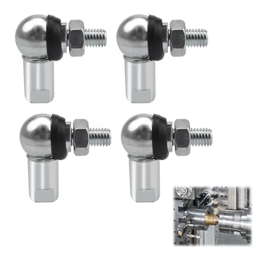 4 Pcs Joints à Rotule de Liaison Angulaire CS10 M6 (RH) avec Clip à Ressort, Embout À Rotule en Acier en Forme de L, Joints Anti-Poussière pour Vérins à Gaz, Portes, Mobilier et Applications Diverses